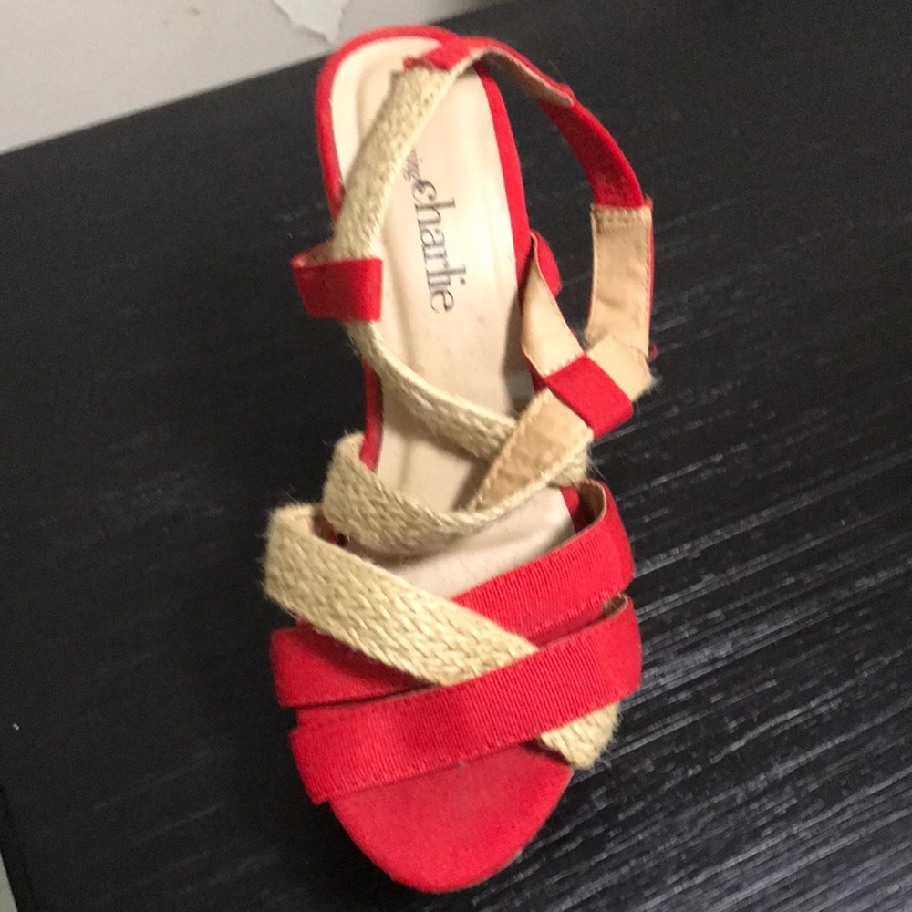 Wedged strappy sandals